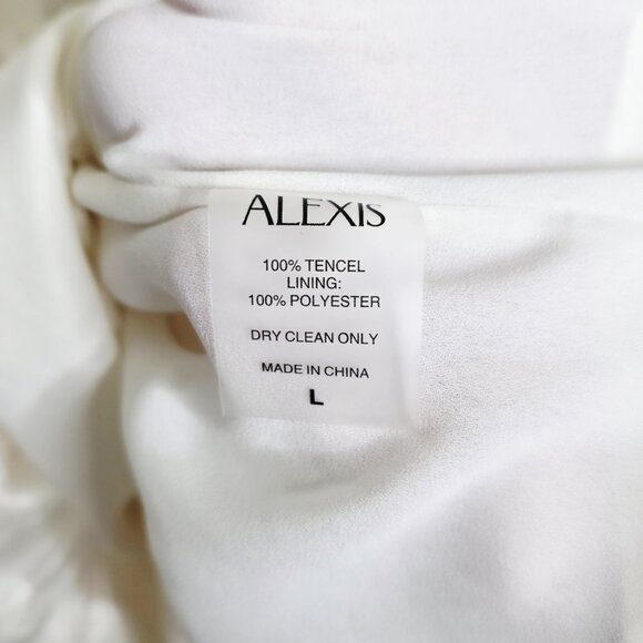 Alexis Rasa Dress Natural Ivory Midi Tiered Fringe Size L - Picture 9 of 12